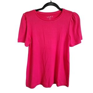 Ann Taylor Loft BCRF SP Lightweight Hot‎ Pink SS Sweater Small Petite NWT